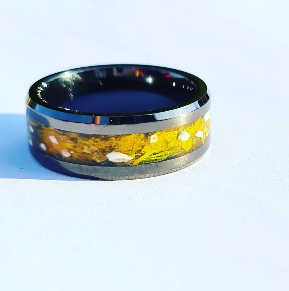 Black Ceramic Inlay Ring